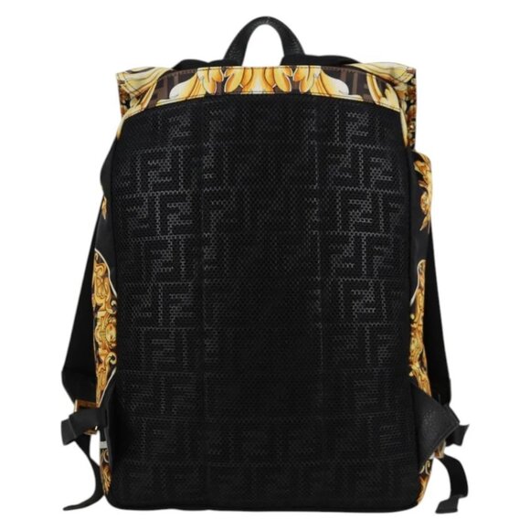 FENDI Zucca Canvas FENDACE Versace Collaboration Backpack Black - Picture 2 of 15
